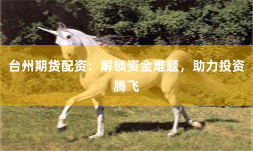 台州期货配资：解锁资金难题，助力投资腾飞